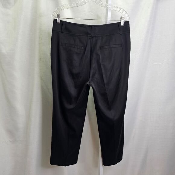 Cache Black Satin Finish Straight Leg Trousers Size 8 - Picture 8 of 8
